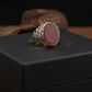 RARE PRINCE by CARAT SUTRA | Unique Turkish Style Ring with Natural Red Agate | 925 Sterling Silver Oxidized Ring | Men's Jewelry | With Certificate of Authenticity and 925 Hallmark - caratsutra