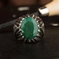 RARE PRINCE by CARAT SUTRA | Unique Designed Turkish Style Ring with Emerald | 925 Sterling Silver Oxidized Ring | Men's Jewelry | With Certificate of Authenticity and 925 Hallmark