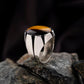 RARE PRINCE by CARAT SUTRA | Unique Designed Turkish Style Ring with Natural Tiger Eye  | 925 Sterling Silver Oxidized Ring | Men's Jewelry | With Certificate of Authenticity and 925 Hallmark