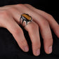 RARE PRINCE by CARAT SUTRA | Unique Designed Turkish Style Ring with Natural Tiger Eye  | 925 Sterling Silver Oxidized Ring | Men's Jewelry | With Certificate of Authenticity and 925 Hallmark
