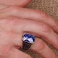 RARE PRINCE by CARAT SUTRA | Unique Turkish Style Ring with Natural Blue Lapis Lazuli | 925 Sterling Silver Oxidized Ring | Men's Jewelry | With Certificate of Authenticity and 925 Hallmark