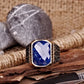 RARE PRINCE by CARAT SUTRA | Unique Turkish Style Ring with Natural Blue Lapis Lazuli | 925 Sterling Silver Oxidized Ring | Men's Jewelry | With Certificate of Authenticity and 925 Hallmark