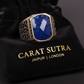 RARE PRINCE by CARAT SUTRA | Unique Turkish Style Ring with Natural Blue Lapis Lazuli | 925 Sterling Silver Oxidized Ring | Men's Jewelry | With Certificate of Authenticity and 925 Hallmark