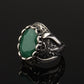 RARE PRINCE by CARAT SUTRA | Unique Designed Turkish Style Ring with Emerald | 925 Sterling Silver Oxidized Ring | Men's Jewelry | With Certificate of Authenticity and 925 Hallmark