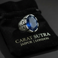RARE PRINCE by CARAT SUTRA | Unique Turkish Style Ring with Srilankan Blue Sapphire | 925 Sterling Silver Oxidized Ring | Men's Jewelry | With Certificate of Authenticity and 925 Hallmark
