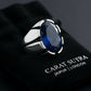 RARE PRINCE by CARAT SUTRA | Unique Turkish Style Ring with S Blue Sapphire, Oxidized Sterling Silver 925 Ring | Jewellery for Men| With Certificate of Authenticity and 925 Hallmark