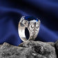 RARE PRINCE by CARAT SUTRA | Unique Turkish Style Ring with Srilankan Blue Sapphire | 925 Sterling Silver Oxidized Ring | Men's Jewelry | With Certificate of Authenticity and 925 Hallmark