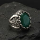 RARE PRINCE by CARAT SUTRA | Unique Designed Turkish Style Ring with Emerald | 925 Sterling Silver Oxidized Ring | Men's Jewelry | With Certificate of Authenticity and 925 Hallmark