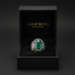 RARE PRINCE by CARAT SUTRA | Unique Designed Turkish Style Ring with Emerald | 925 Sterling Silver Oxidized Ring | Men's Jewelry | With Certificate of Authenticity and 925 Hallmark - caratsutra