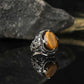 RARE PRINCE by CARAT SUTRA | Unique Designed Turkish Style Ring with Natural Tiger Eye  | 925 Sterling Silver Oxidized Ring | Men's Jewelry | With Certificate of Authenticity and 925 Hallmark