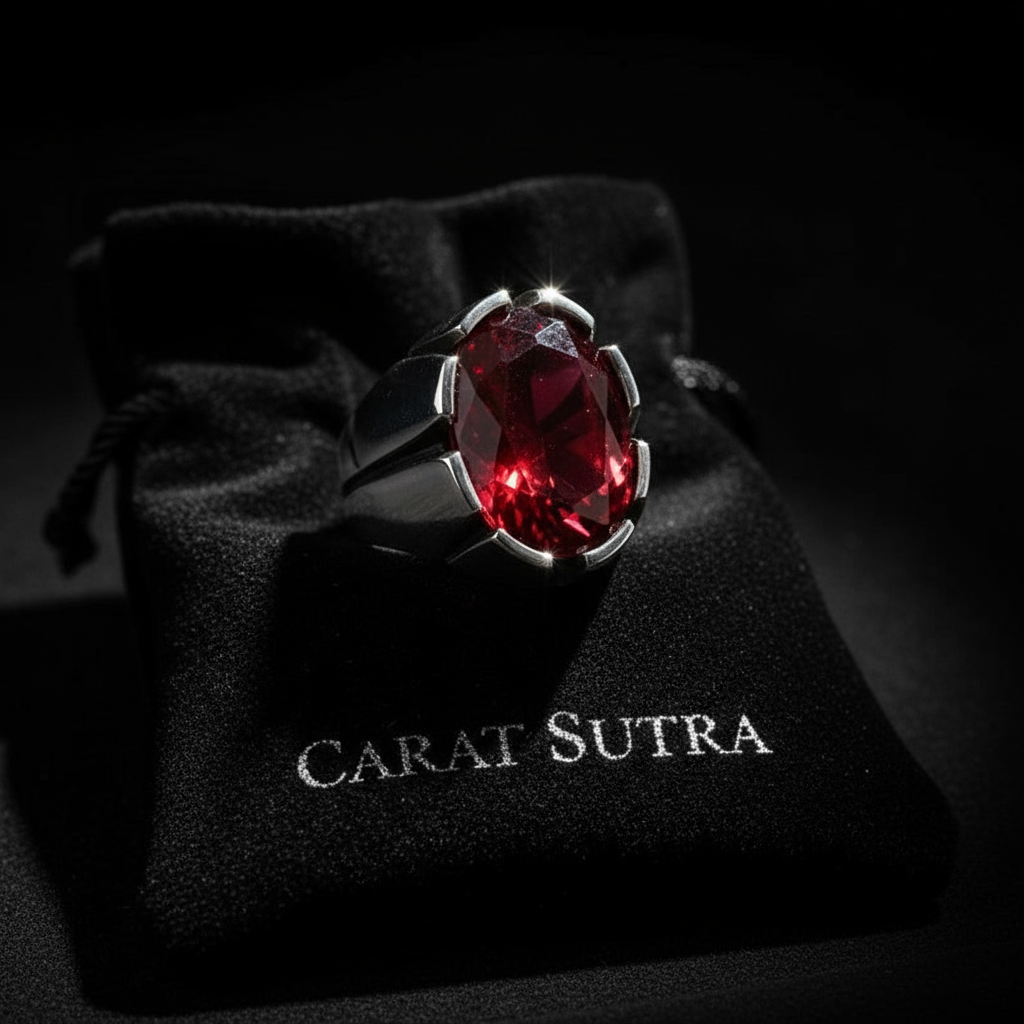 RARE PRINCE by CARAT SUTRA | Unique Turkish Style Ring with Natural Gomed | 925 Sterling Silver Oxidized Ring | Men's Jewelry | With Certificate of Authenticity and 925 Hallmark