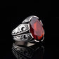 RARE PRINCE by CARAT SUTRA | Unique Turkish Style Ring with Natural Gomed | 925 Sterling Silver Oxidized Ring | Men's Jewelry | With Certificate of Authenticity and 925 Hallmark