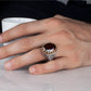 RARE PRINCE by CARAT SUTRA | Unique Designed Ring with Natural Red Ruby | 925 Sterling Silver Oxidized Ring | Men's Jewelry | With Certificate of Authenticity and 925 Hallmark