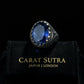 RARE PRINCE by CARAT SUTRA | Unique Turkish Style Ring with Blue S Sapphire | 925 Sterling Silver Oxidized Ring | Men's Jewelry | With Certificate of Authenticity and 925 Hallmark