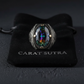 RARE PRINCE by CARAT SUTRA | Custom Name Initials Turkish Style Ring with Multicolored Alexandrite | 925 Sterling Silver Oxidized Ring | Men's Jewelry | With Certificate of Authenticity and 925 Hallmark