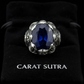 RARE PRINCE by CARAT SUTRA | Unique Turkish Style Ring with Blue S Sapphire | 925 Sterling Silver Oxidized Ring | Men's Jewelry | With Certificate of Authenticity and 925 Hallmark