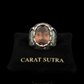 RARE PRINCE by CARAT SUTRA | Unique Turkish Style Ring with Natural Gomed | 925 Sterling Silver Oxidized Ring | Men's Jewelry | With Certificate of Authenticity and 925 Hallmark