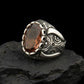 RARE PRINCE by CARAT SUTRA | Unique Turkish Style Ring with Natural Gomed | 925 Sterling Silver Oxidized Ring | Men's Jewelry | With Certificate of Authenticity and 925 Hallmark