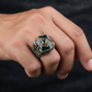 RARE PRINCE by CARAT SUTRA | Unique Turkish Style Ring with Green Onyx | 925 Sterling Silver Oxidized Ring | Men's Jewelry | With Certificate of Authenticity and 925 Hallmark - caratsutra