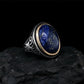 RARE PRINCE by CARAT SUTRA | Unique Turkish Style Ring with Natural Blue Lapis Lazuli | 925 Sterling Silver Oxidized Ring | Men's Jewelry | With Certificate of Authenticity and 925 Hallmark