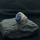 RARE PRINCE by CARAT SUTRA | Unique Turkish Style Ring with Natural Blue Lapis Lazuli | 925 Sterling Silver Oxidized Ring | Men's Jewelry | With Certificate of Authenticity and 925 Hallmark