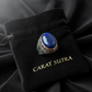 RARE PRINCE by CARAT SUTRA | Unique Turkish Style Ring with Natural Blue Lapis Lazuli | 925 Sterling Silver Oxidized Ring | Men's Jewelry | With Certificate of Authenticity and 925 Hallmark