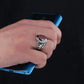 RARE PRINCE by CARAT SUTRA | Unique Turkish Style Ring with Natural Gomed | 925 Sterling Silver Oxidized Ring | Men's Jewelry | With Certificate of Authenticity and 925 Hallmark