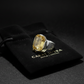 Turkish Style Ring with Octagon Cut Natural Yellow Sapphire (Pukhraj) | 925 Sterling Silver Oxidized Ring |With Certificate of Authenticity and 925 Hallmark - caratsutra