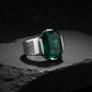 Turkish Style Ring with Octagon Cut Natural Emerald | 925 Sterling Silver Oxidized Ring |With Certificate of Authenticity and 925 Hallmark - caratsutra