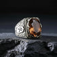RARE PRINCE by CARAT SUTRA | Unique Designed Ring with Custom Name Initiall, Studded Natural  with Hessonite Stone (Gomed) With Certificate of Authenticity and 925 Hallmark
