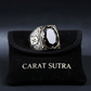 RARE PRINCE by CARAT SUTRA | Unique Turkish Style Ring with Natural Black Onyx | With Custom Name Initial, 925 Sterling Silver Ring | Men's Jewelry | With Certificate of Authenticity and 925 Hallmark