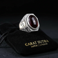 RARE PRINCE by CARAT SUTRA | Unique Designed Turkish Style Ring with Natural Tiger Eye  | 925 Sterling Silver Oxidized Ring | Men's Jewelry | With Certificate of Authenticity and 925 Hallmark