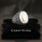 RARE PRINCE by CARAT SUTRA | Unique Turkish Style Ring with Natural Pearl | 925 Sterling Silver Oxidized Ring | Men's Jewelry | With Certificate of Authenticity and 925 Hallmark