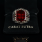 RARE PRINCE by CARAT SUTRA | Unique Turkish Style Ring with Natural Red Agate | 925 Sterling Silver Oxidized Ring | Men's Jewelry | With Certificate of Authenticity and 925 Hallmark
