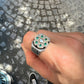 RARE PRINCE by CARAT SUTRA | Unique Designed Turkish Style Ring with 6 Stone Emerald Ring | 925 Sterling Silver Oxidized Ring | Men's Jewelry | With Certificate of Authenticity and 925 Hallmark