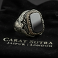 RARE PRINCE by CARAT SUTRA | Unique  Eagle Designed Turkish Style Ring with Natural Black Onyx | Black Rhodium & Gold Plated 925 Sterling Silver Ring | Men's Jewelry | With Certificate of Authenticity and 925 Hallmark