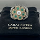 RARE PRINCE by CARAT SUTRA | Unique Designed Turkish Style Ring with 6 Stone Emerald Ring | 925 Sterling Silver Oxidized Ring | Men's Jewelry | With Certificate of Authenticity and 925 Hallmark