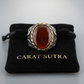 RARE PRINCE by CARAT SUTRA | Unique Turkish Style Ring with Natural Red Agate  | 925 Sterling Silver Oxidized Ring | Men's Jewelry | With Certificate of Authenticity and 925 Hallmark