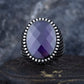 RARE PRINCE by CARAT SUTRA | Unique Designed Turkish Style Ring with Purple Amethyst , 925 Sterling Silver Oxidized Ring | Men's Jewelry | With Certificate of Authenticity and 925 Hallmark