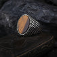 RARE PRINCE by CARAT SUTRA | Unique Designed Turkish Style Ring with Natural Tiger Eye  | 925 Sterling Silver Oxidized Ring | Men's Jewelry | With Certificate of Authenticity and 925 Hallmark