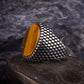 RARE PRINCE by CARAT SUTRA | Unique Designed Turkish Style Ring with Natural Tiger Eye  | 925 Sterling Silver Oxidized Ring | Men's Jewelry | With Certificate of Authenticity and 925 Hallmark