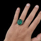 Unique Designed Turkish Style Ring with Natural Emerald | 925 Sterling Silver Oxidized Ring |With Certificate of Authenticity and 925 Hallmark