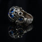 RARE PRINCE by CARAT SUTRA | Unique Turkish Style Ring with Victorian Blue Zircon | 925 Sterling Silver Oxidized Ring | Men's Jewelry | With Certificate of Authenticity and 925 Hallmark