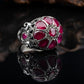 RARE PRINCE by CARAT SUTRA | Unique Designed Ring with Natural Victorian Ruby Dome| 925 Sterling Silver Oxidized Ring | Men's Jewelry | With Certificate of Authenticity and 925 Hallmark