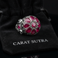 RARE PRINCE by CARAT SUTRA | Unique Designed Ring with Natural Victorian Ruby Dome| 925 Sterling Silver Oxidized Ring | Men's Jewelry | With Certificate of Authenticity and 925 Hallmark
