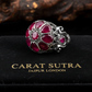 RARE PRINCE by CARAT SUTRA | Unique Designed Ring with Natural Victorian Ruby Dome| 925 Sterling Silver Oxidized Ring | Men's Jewelry | With Certificate of Authenticity and 925 Hallmark - caratsutra
