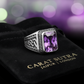 RARE PRINCE by CARAT SUTRA | Unique Versace Designed Turkish Style Ring with Purple Amethyst , 925 Sterling Silver Oxidized Ring | Men's Jewelry | With Certificate of Authenticity and 925 Hallmark - caratsutra