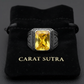 RARE PRINCE by CARAT SUTRA | Unique Versace Designed Turkish Style Ring with Natural Yellow Citrine , 925 Sterling Silver Oxidized Ring | Men's Jewelry | With Certificate of Authenticity and 925 Hallmark