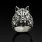 RARE PRINCE by CARAT SUTRA | Unique Designed Wolf Face Ring | 925 Sterling Silver Oxidized Ring | Men's Jewelry | With Certificate of Authenticity and 925 Hallmark
