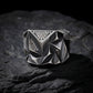 RARE PRINCE by CARAT SUTRA | Unique Designed Zigzag Style Turkish Style Ring with White Zirconia | 925 Sterling Silver Oxidized Ring | Men's Jewelry | With Certificate of Authenticity and 925 Hallmark